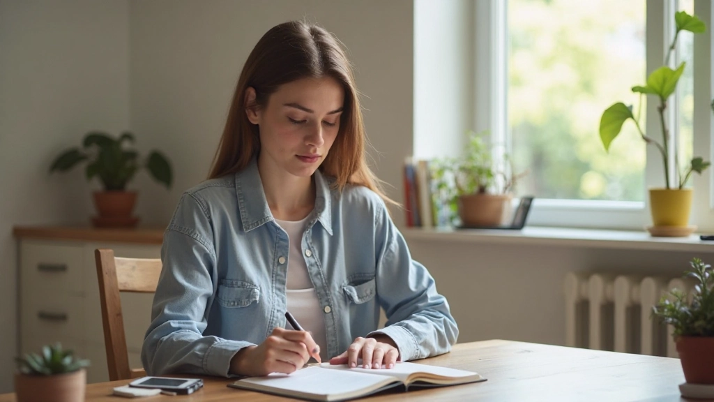 Estudante preparando-se para viagem com livro de vocabulário